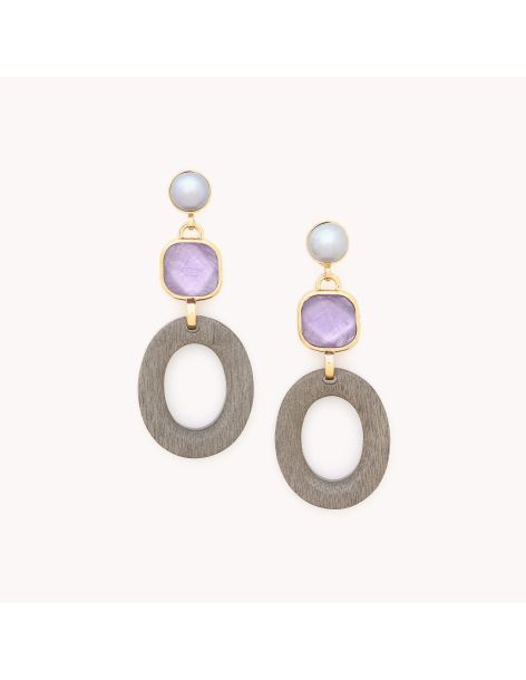 LAVANDER Boucles D'Oreilles 3 Eléments Nature Bijoux