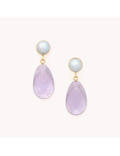 LAVANDER Boucles D'Oreilles Goutte Nature Bijoux