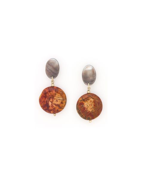 L'ILE ROUSSE Boucles D'Oreilles Disque Nature Bijoux