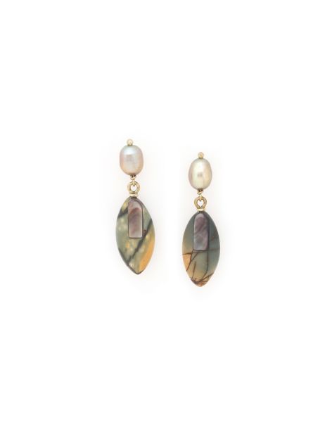 L'ILE ROUSSE Boucles D'Oreilles Top Perle Nature Bijoux