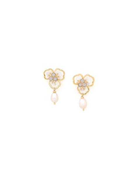 LISETTE Boucles D'Oreilles Fleur Et Perle Franck Herval